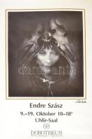 Szász Endre (1926-2003): Női arc Dorotheum kiállítási plakát autográf aláírással 60x90 cm