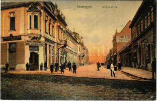 1906 Esztergom, Lőrinc utca, Fonciere pesti Biztosító Intézet főügynöksége, Deutsch Mór, Pollák Lipót és fia és Buzárovits Gusztáv könyvnyomda üzlete (r)