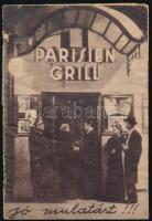 cca 1930-1940 Parisien Grill képes műsorfüzet, szakadással, 64p