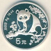 Kína 1993. 5Y Ag "Panda" T:PP