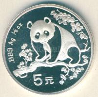 Kína 1993. 5Y Ag "Panda" T:PP