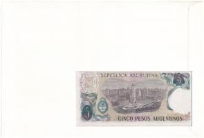 Argentína 1983-1984. 5P felbélyegzett borítékban, bélyegzéssel T:I 
Argentina 1983-1984. 5 Pesos in...