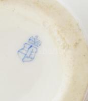 Antik herendi, Viktória mintás bonbonier, kopásokkal, lepattanásokkal, jelzett, 18x9cm