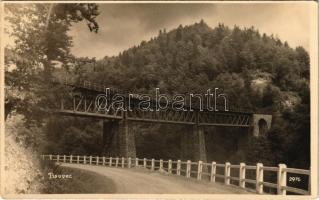 1934 Tiszolc, Tisovec; Fogaskerekű vasúti híd. Jozef Kreisler kiadása / cogwheel railway bridge (Rb)