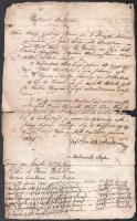 1839 Árendás szerződés gróf Kreith Andreas aláírásával