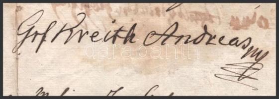 1839 Árendás szerződés gróf Kreith Andreas aláírásával