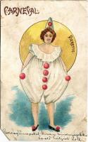 1901 Carneval. Pierette / Circus clown. litho (b)