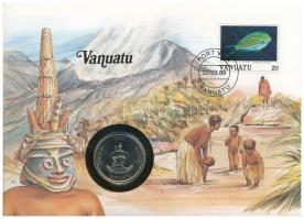 Vanuatu 1983. 20v Cu-Ni felbélyegzett borítékban, bélyegzéssel, német nyelvű tájékoztatóval T:1-  Vanuatu 1983. 20 Vatu Cu-Ni in envelope with stamp, cancellation and a prospectus in german C:AU