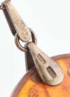 Ezüst (Ag) lánc nagy méretű borostyán medállal d: 35 mm