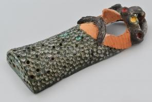 Retró kerámia falidísz, király fej, jelzés nélkül, hibátlan, m: 29 cm