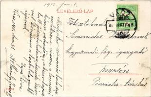 1912 Vác, Felső Duna részlet, rakpart. W.L. ?