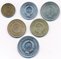 Jugoszlávia 1963. 1D + 5D + 10D + 1965. 5p + 10p + 1D T:1-,2 patina
Yugoslavia 1963. 1 Dinar + 5 Di...