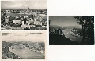 Budapest, Kossuth híd - 3 db MODERN képeslap