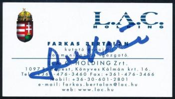 Farka Bertalan űrhajó aláírása saját névjegykártyáján