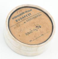 cca 1950 Gyógyszertár Vállalat Budapest hashajtó papírdoboz, d: 8 cm