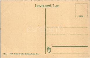 Karánsebes, Caransebes; Főgimnázium, útépítés. Halász Nándor kiadása / school, road construction