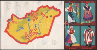 cca 1920-1940 Mallász Gitta (1907-1992): Hungary on Sunday. Bp, Klösz-ny., kihajtható képes prospekt...