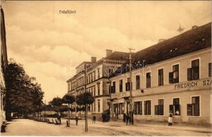 Felsőlövő, Oberschützen; utca, Friedrich szálloda, Kirnbauer Otto üzlete és saját kiadása / Strasse, Hotel, Geschäft / street, hotel, shop