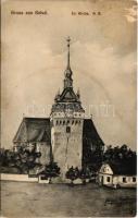 1912 Szászkézd, Kaisd, Keisd, Saschiz; Ev. Kirche / Evangélikus templom. Jos. Heinrich Briegel Fotograf / Lutheran church (fl)