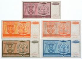 Horvátország / Krajna Szerb Köztársaság / Knin 1993. 20.000.000D + 50.000.000D + 100.000.000D + 500....