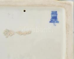 Zsolnay porcelán bagoly, kézzel festett, jelzett, hibátlan, 16×8×10 cm