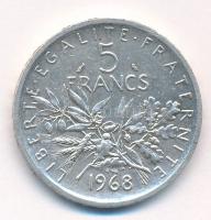 Franciaország 1968. 5Fr Ag T:1-,2 ph 
France 1968. 5 Francs Ag C:AU,XF edge error
Krause KM#926