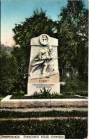 Szepesváralja, Spisské Podhradie; Branyiszkói csata emlékoszlopa, hősök síremléke (1919-ben felrobbantották) / military heroes monument of Pod Braniskom (blown-up in 1919) (Rb)