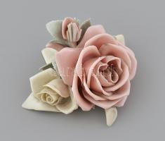 Német porcelán rózsa, kézzel festett, jelzett, hibátlan, 8,5x7,5x5 cm