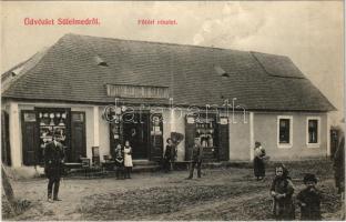 Sülelmed, Silimeghiu, Ulmeni; Fő tér, Wohlberg B. Samu üzlete és saját kiadása / main square, shop