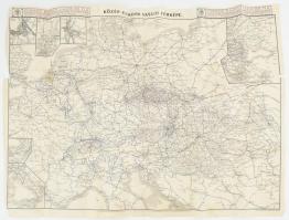 Közép-Európa vasúti térképe, kiadja: Posner Károly Lajos és Fia, térkép szakadással, 53×68 cm + Magyar Királyi Folyam- és Tengerhajózási Részvénytársaság füzete, szakadásokkal