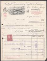 1931 Budafoki Zománcedény Sajtoló és Fémárugyár, Budafok Hesz és Fia Rt. fejléces számlája, okmánybélyeggel.