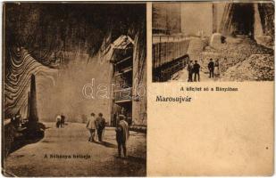 1912 Marosújvár, Uioara, Ocna Mures; sóbánya belseje, kifejtett só. Wagner L. kiadása / salt mine interior (EK)