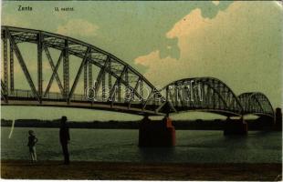 1911 Zenta, Senta; Új vashíd. Kabos Ármin kiadása / new iron bridge (EK)
