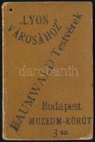 cca 1880-1910 "Baumwald Testvérek "Lyon Városához" Budapest Múzeum - Körút 3. sz." ruhaüzletének bevásárló könyvecskéje