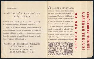 1934 A magyar őstehetségek kiállítási prospektusa, kihajtható, Bp., Athenaeum-ny