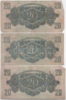 1944. 2P + 5P + 10P (3x) + 20P (3x) "A Vöröshadsereg Parancsnoksága" T:III,III-