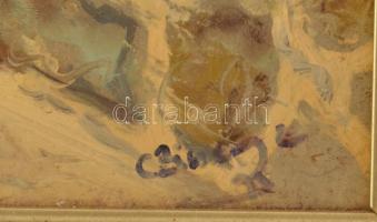 Czinege Zsolt (1964-): Szentendre. Olaj, farost, jelzett. 50×35 cm, dekoratív fakeretben