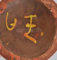 Olvashatatlan jelzéssel: Retró kerámia váza. Szájperemén lepattanás. m: 24cm