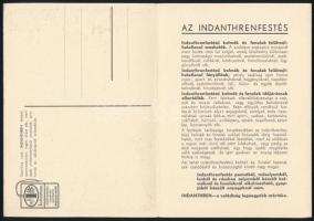 cca 1930-1940 Gönczi-Gebhardt Tibor (1902-1994): Az Indanthrenfestés, prospektus, 2 sztl. lev