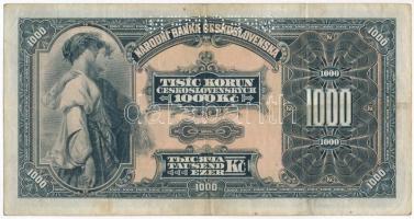Csehszlovákia 1932. 1000K "SPECIMEN (MINTA)" perforációval "C 0550940" T:III
Cz...