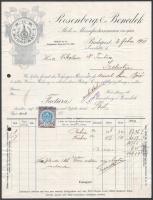 1911 Bp., Rosenberg & Benedek Mode- und Manufakturwaren fejléces számlája illetékbélyeggel