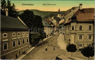 Selmecbánya, Schemnitz, Banská Stiavnica; Deák Ferenc utca, Hungária szálloda. Joerges / street, hotel