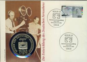 NSZK 1993. "Német Televízió" Ffm emlékérem érmés bélyeges borítékon, elsőnapi bélyegzővel T:PP