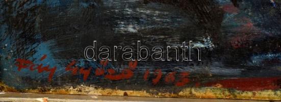 Fáy Győző (1918-2005): Csendélet. Olaj, vászon, jelzett. Dekoratív, kissé sérült fakeretben, 40×50 c...