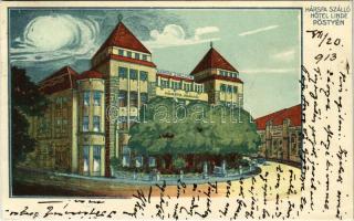 1913 Pöstyén, Pistyan, Piestany; Hársfa szálloda / Hotel Linde