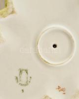 Zsolnay rókás hamutartó, kézzel festett porcelán, (tervezte: Sinkó András 1936 körül (1901-1976)), k...