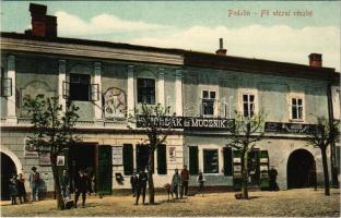 Podolin, Podolínec (Szepes, Zips); Fő utca, Mordavszky Károly, Pollák és Mocznik üzlete. Pollák és Mocznik saját kiadása / main square, shops, publisher&#039;s shop