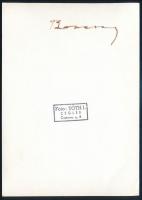 Tóth István (1923-2016): Barcsay Jenő festőművész fotója Barcsay aláírásával. Tóth I. pecséttel jelz...