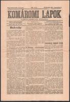 1921 Komáromi Lapok. Komárommegyei Közlöny 42. évrf. 69. száma, 1921. aug. 11., hajtott, 4 p.