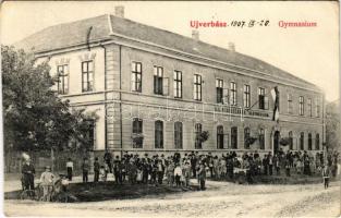 1907 Újverbász, Verbász, Novi Vrbas; Gymnasium / Gimnázium. Garamszegi Dezső kiadása / grammar school (EK)